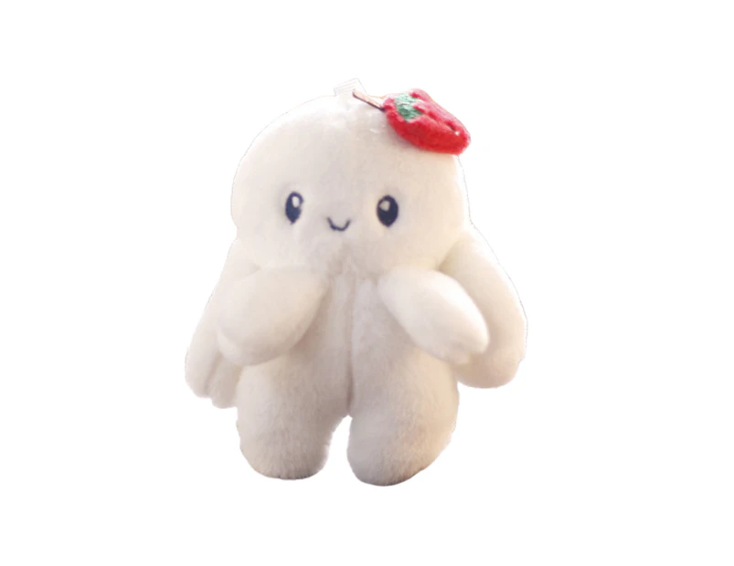 Realistic  Octopus Stuffed Toy High Simulation Vivid Appearance Decorative Toy Simulation Realistic Octopus Stuffed Keychain for Children - White
