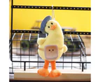 Duck Keyring Smooth Texture Anti-shedding Decoration Tilted Head Duck Doll Keychain Child Gifts - Yellow