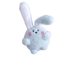Plush Keychain PP Cotton Filling Soft Cute Long Ears Stuffed Rabbit Doll Key Pendant Backpack Accessories Birthday Gift - Blue