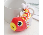 12cm Fish Plush Pendant Cute Expression Exquisite Backpack Pendant Cartoon Small Carp Keychain Stuffed Toy Christmas Gift - Red