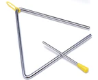 Music Steel Triangle Percussion Instrument With Batter Triangle Bell Percussion - 7" (165G)