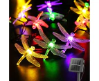 Dragonfly Solar String Lights Outdoor 20.8 Feet 30 Led Waterproof Solar Powered Fairy Lights, 8 Modes Decorative Lights for Patio Garden Yard Fence Wedding