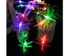 Dragonfly Solar String Lights Outdoor 20.8 Feet 30 Led Waterproof Solar Powered Fairy Lights, 8 Modes Decorative Lights for Patio Garden Yard Fence Wedding
