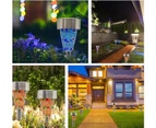 3pcs Solar Lights Outdoor Pathway Garden Cracked Stained Glasses Pathway Lights Mosaic Glass Landscape Lights Mix 3 Color LED Solar Waterproof Lights for G