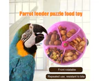 Rotate Pet Parrot Toys Wheels Bite Chewing Birds Foraging Food Box Cage Feeder-Purple Plastic