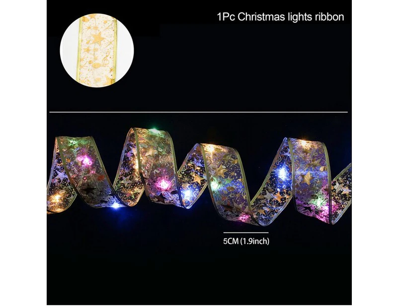 Christmas Decorations LED Ribbon Lights Christmas Tree Ornaments DIY Fairy Lights String Navidad Natal Home Decors New Year 2023 - Gold color light 2M