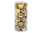 24Pcs Christmas Ball Glitter Festive Plastic Eye-catching Attractive Hanging Ball for Mall - Golden