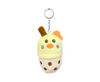 Animal Plush Pendant Colorful Lovely Smooth Surface Bubble Tea Chick Piggy Plush Pendant for Car - Yellow