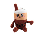 Multifunctional Bag Pendant Lightweight Easy-carrying Bubble Tea Cup Plush Pendant for Car - Dark Brown