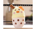 Animal Plush Pendant Colorful Lovely Smooth Surface Bubble Tea Chick Piggy Plush Pendant for Car - Yellow