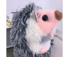 Cute Cartoon Hedgehog Soft Plush Doll Backpack Bag Hanging Pendant Kids Gift - Grey