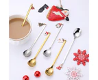 Christmas Stainless Coffee Spoons Christmas Decorations for Home Merry Christmas Gifts Xmas Noel Navidad New Year 2023 - Gold snowman