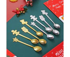Christmas Stainless Coffee Spoons Christmas Decorations for Home Merry Christmas Gifts Xmas Noel Navidad New Year 2023 - Gold snowman
