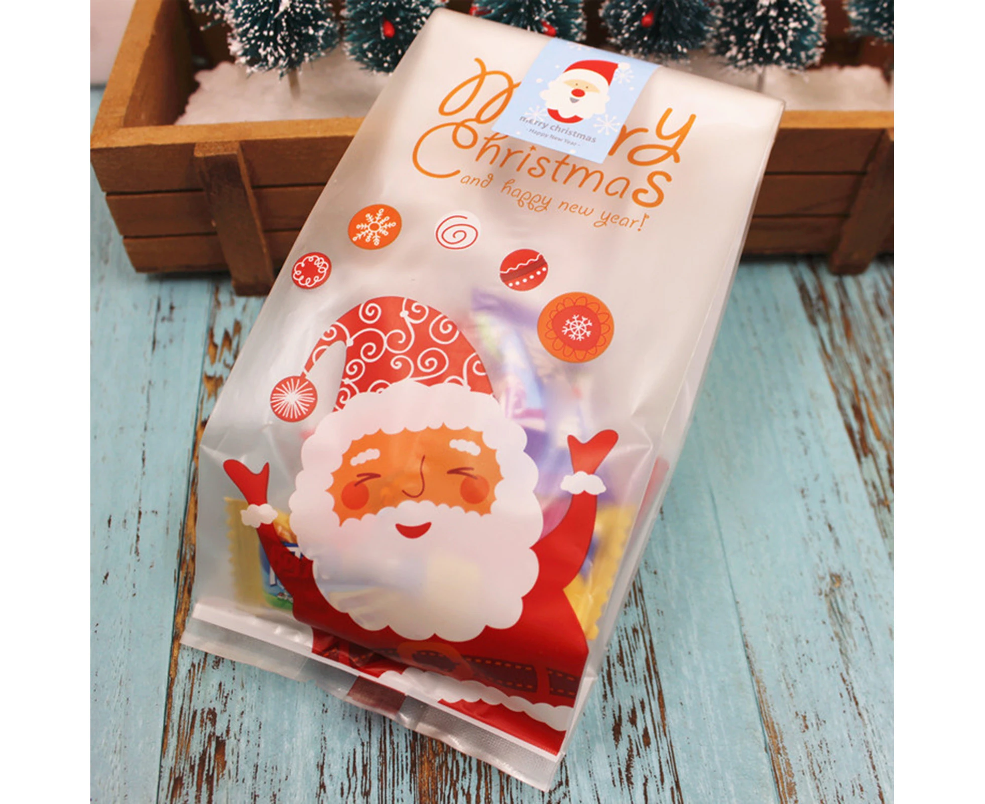 50 Pcs/Set Cute Christmas Gift Bags Lightweight Waterproof