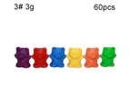 60Pcs Colorful Bear Shape Counters Toy Counting Numbers Classroom Teaching Aids 3g