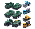 6Pcs Alloy Car Model Children Engineering Farmer Tank Vehicle Toy Car Collection D