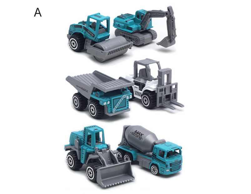 6Pcs Alloy Car Model Children Engineering Farmer Tank Vehicle Toy Car Collection A