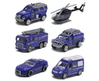 6Pcs Engineering Vehicle Simulate Gifts 1/58 Scale Kids Interactive Play Pull Back Car for School B