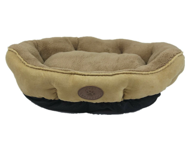 YES4PETS Washable Beige Fleece Dog Cat Bed-Large