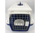 YES4PETS Medium Dog Cat Crate Pet Carrier Airline Cage With Bowl & Tray-Navy