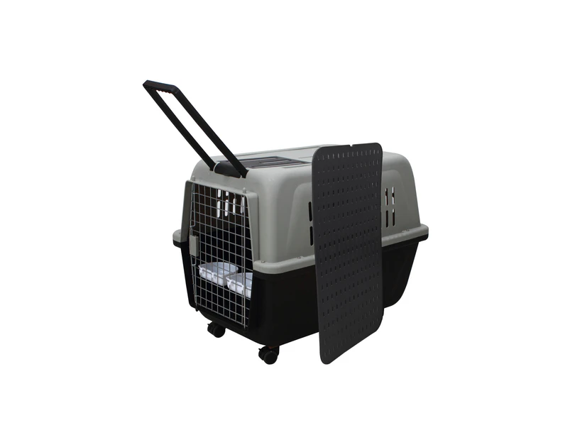 YES4PETS XL Plastic Kennels Pet Carrier Dog Cat Cage Crate With Handle and Removable Wheel