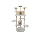 YES4PETS 200 cm Cat Scratching Post Tree Scratcher Corner Tower Furniture- Beige
