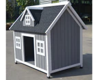 YES4PETS Grey Large Timber Pet Dog Puppy Wooden Cabin  Kennel Timber House