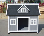 YES4PETS Grey Large Timber Pet Dog Puppy Wooden Cabin  Kennel Timber House