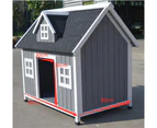 YES4PETS Grey Large Timber Pet Dog Puppy Wooden Cabin  Kennel Timber House