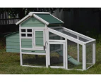 Green Small Chicken coop with nesting box for 2 Chickens / Rabbit Hutch