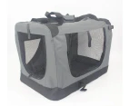 YES4PETS Medium Portable Foldable Dog Cat Puppy Soft Crate Carrier-Grey