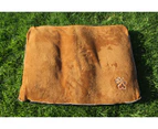 YES4PETS Medium Dog Puppy Pad Bed Kennel Mat Cushion Bed 80 x 60 cm Brown / Beige