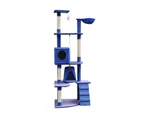 YES4PETS 193cm Cat Scratching Tree Post Sisal Pole Scratching Post Scratcher Tower Condo Blue