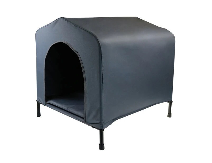 YES4PETS Grey M Portable Flea and Mite Resistant Dog Kennel House W Cushion