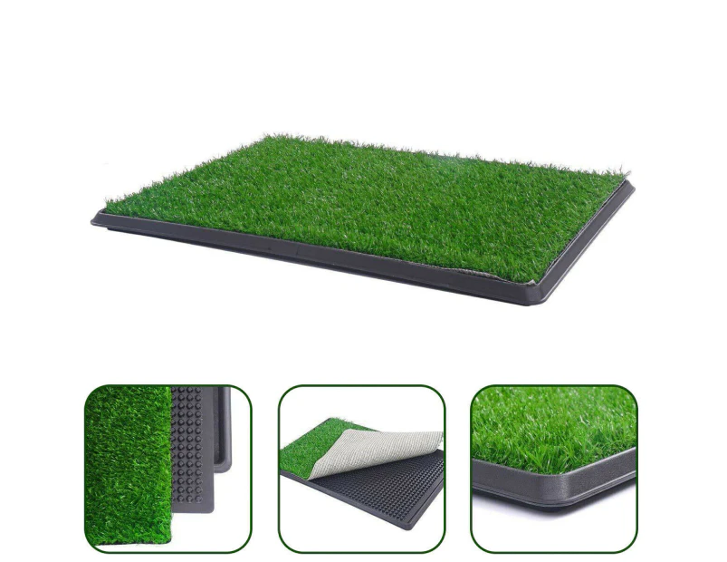 YES4PETS XL Indoor Dog Puppy Toilet Grass Training Mat Loo Pad Potty W 3 Grass