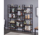 YES4HOMES Industrial Shelf Bookshelf, Vintage Wood and Metal Bookcase Furniture for Home & Officeokcase Furniture for Home & Office
