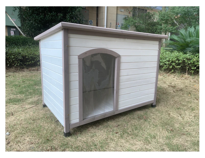 YES4PETS XL Timber Pet Dog Kennel House Puppy Wooden Timber Cabin With Stripe