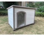 YES4PETS L Timber Pet Dog Kennel House Puppy Wooden Timber Cabin With Stripe