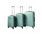 YES4HOMES ABS Luggage Suitcase Set 3 Code Lock Travel Carry  Bag Trolley Green 50/60/70