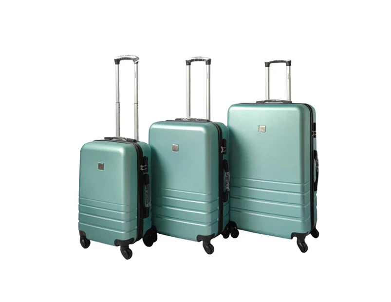 YES4HOMES ABS Luggage Suitcase Set 3 Code Lock Travel Carry  Bag Trolley Green 50/60/70