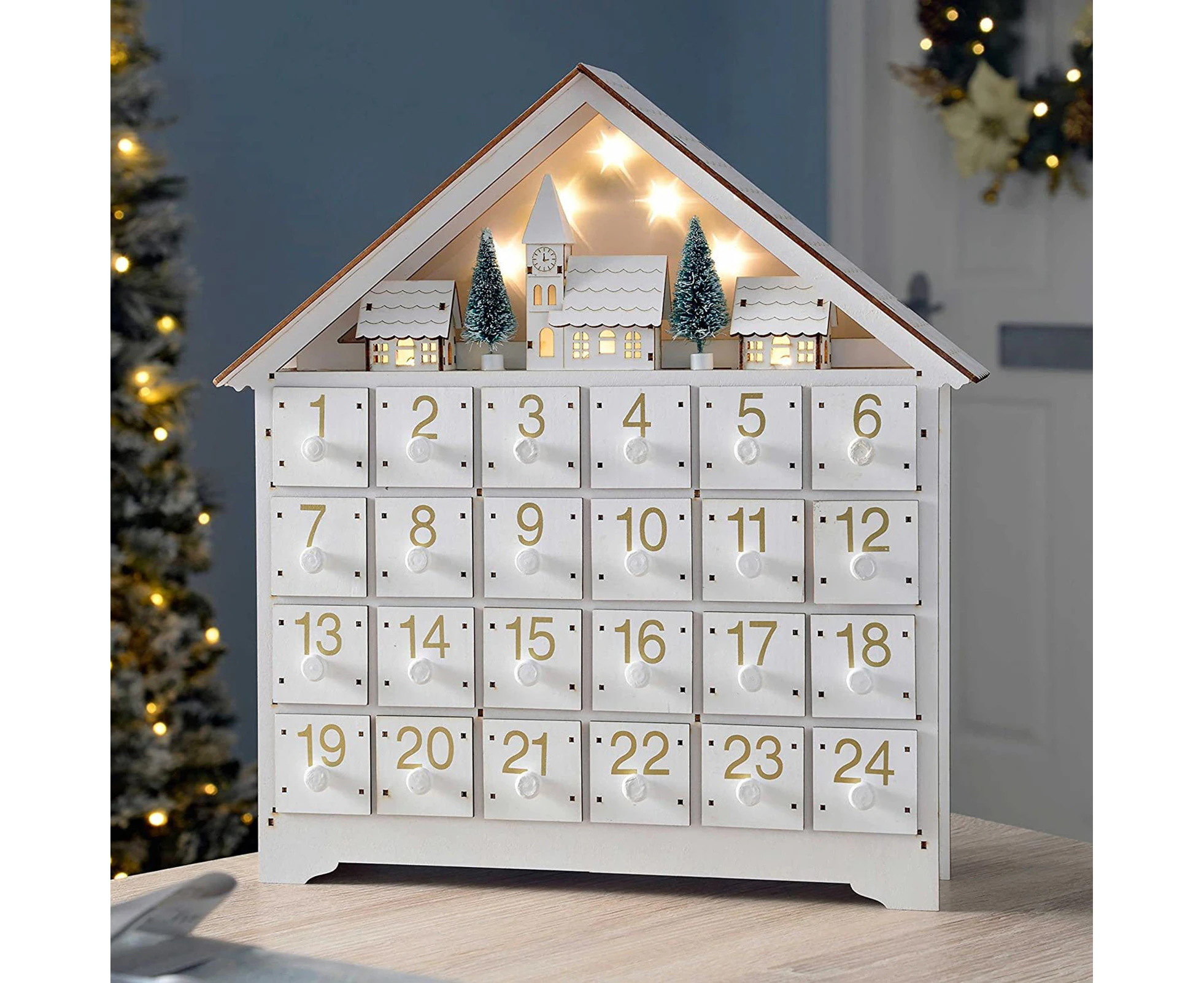 Cute Christmas Advent Calendar Reusable Xmas Decor House