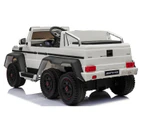 Licensed Mercedes Benz 4WD 6 Wheel Amg G63 Kids Ride On Car With 2.4G Remote White
