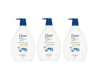 3x Dove 1L Body Wash Cream Triple Moisturising Care Pump Mild Formula