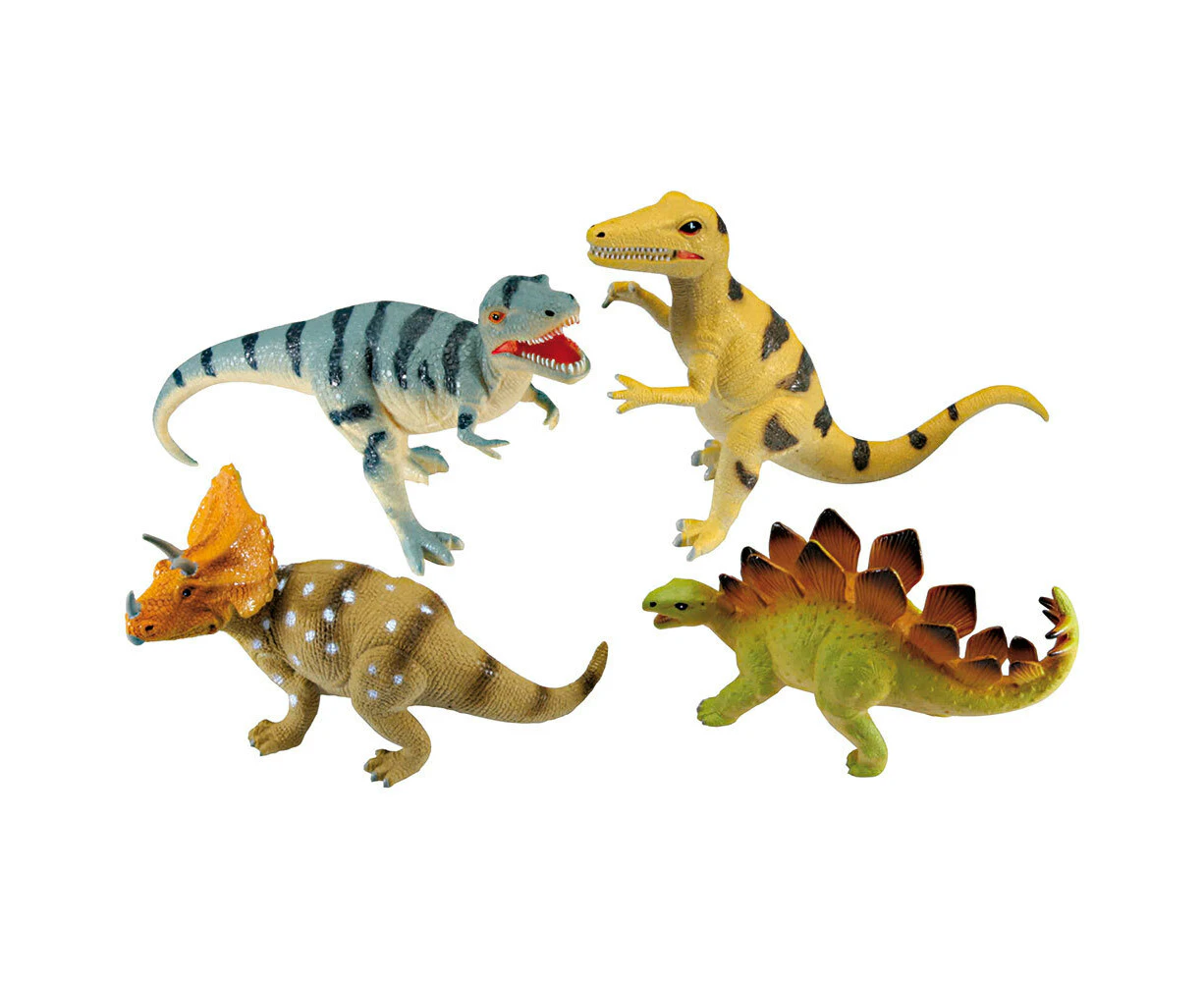 4x Fumfings 21cm Dinosaurs Animal Figure Fun Play Toy Kids 3y+ Large Assorted