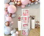Customize Letter Name Box Transparent Birthday Balloon Box Wedding Birthday Party Decorations Kids Latex Balloon Baby Shower Box - One Fletter one box
