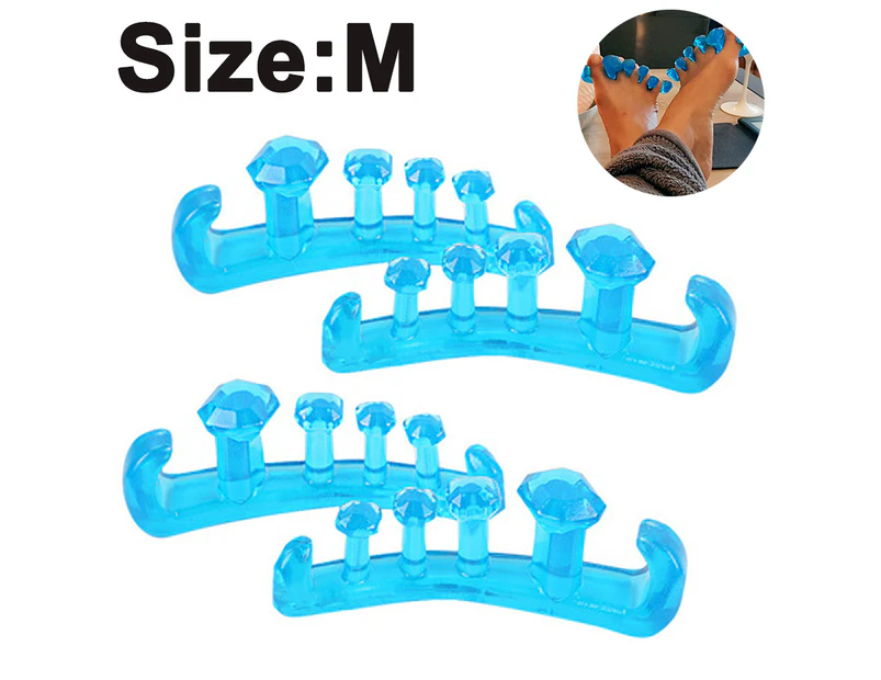 Toe Separators For Overlapping Toes - Hammer And Crooked Toe Straighteners-Blue M