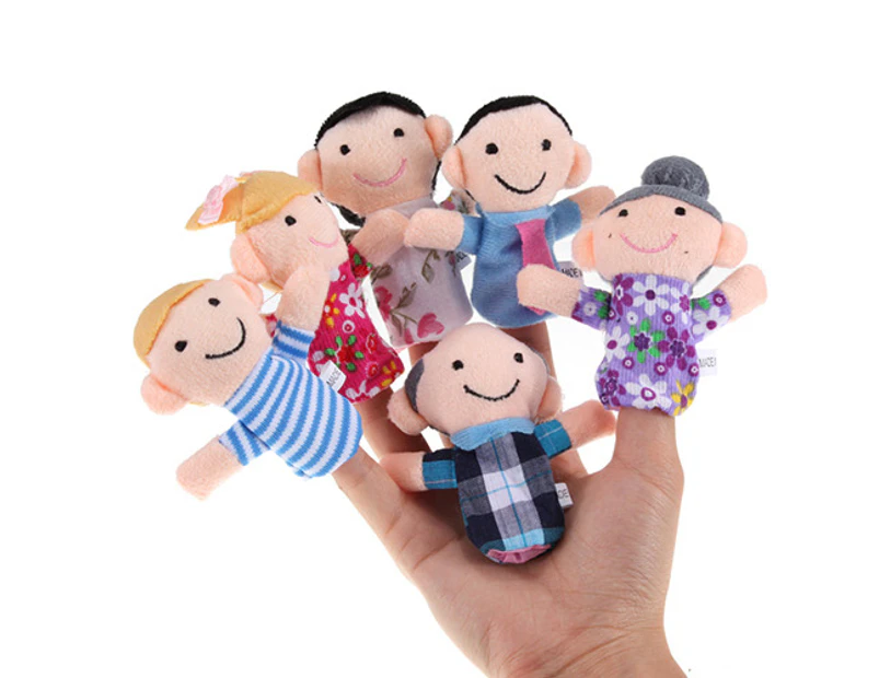 6Pcs/Set Baby Kids Family Finger Puppets Educational Story Game Hand Toys
