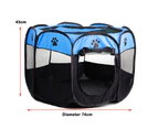 8 Panel Pet Dog Cat Play Pen Bags Kennel Portable Tent Playpen Puppy M Blue