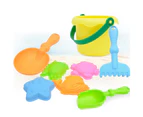 8Pcs Kids Outdoor Beach Bucket Shovel Rake Mold Water Sand Play House Toy Set Random Color