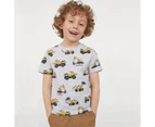 Bonivenshion Children's Cotton T-shirts Boys Crewneck Short Sleeve T-shirts Casual Cotton Tee Tops for Boys - Grey